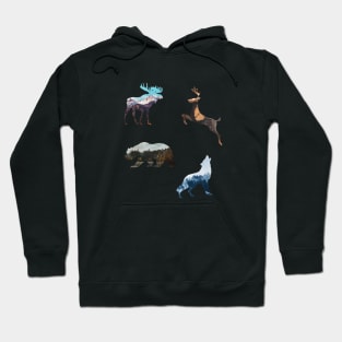 Winter animals lanscapes Hoodie